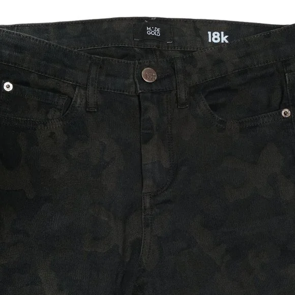 Made Gold dark green olive camo denim coord set skinny jeans + jean jacket